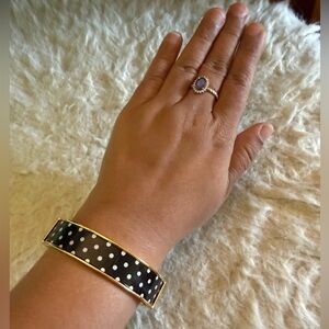 Elegant Talbots Black and Gold Polka Dot Bracelet